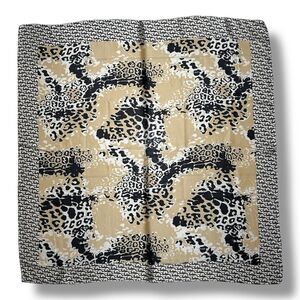 Brown Head Scarf Leopard 35” X 35” Boho Hair Scarf Neck Scarf Gift